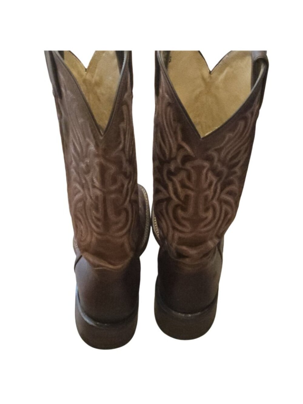 Tony Lama Lashka Brown & Pink Design Leather Cowgirl Western Boots Womens 6 - Picture 3 of 8